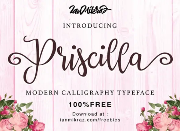 Priscilla_-A-free-calligraphic-font