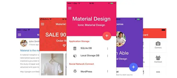 Ionic Material Design Floating Action Buttons