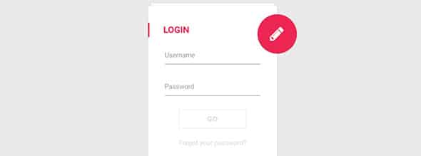 Material Login Form Floating Action Buttons
