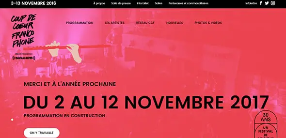 Coup de coeur francophone colorful website