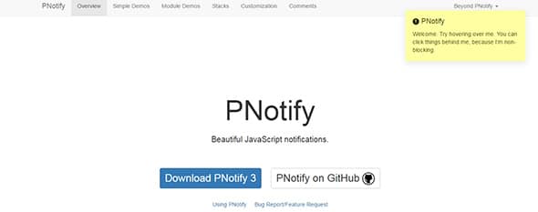 PNotify JavaScript notification plugins 