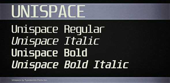 Unispace Fixed Width Font