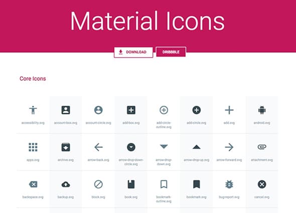 Material Icons Pack by Benjamin Schmidt