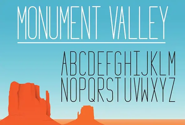 Monument Valley thin Font