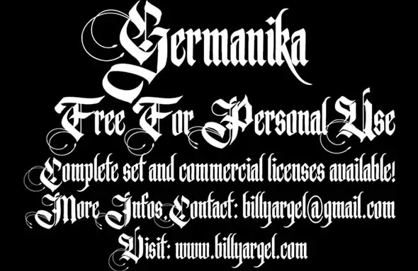 Germanika Personal Use by Billy Argel free Medieval fonts