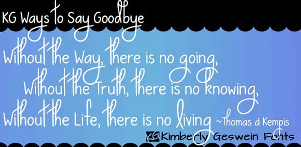 KG Ways to Say Goodbye - Font Free Tall Fonts