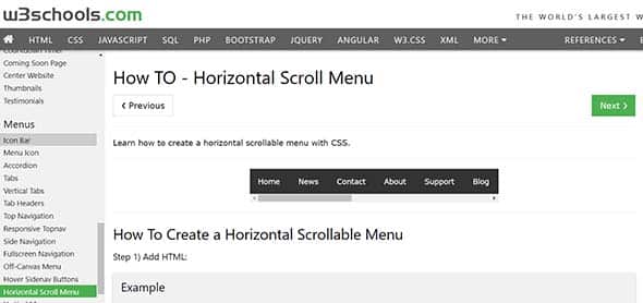 How To Create a Horizontal Scrolling Menu