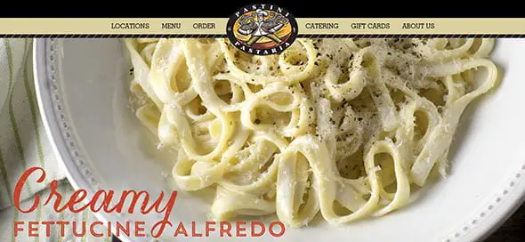 Pastini Pastaria food Website Designs 