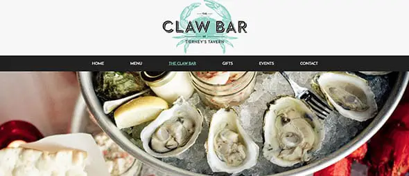 The Claw Bar food Website Designs