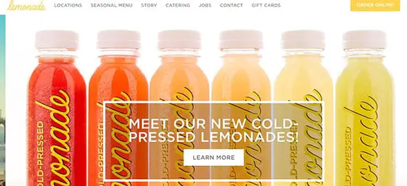 Lemonade Tasty Website Designs from the Food Industry