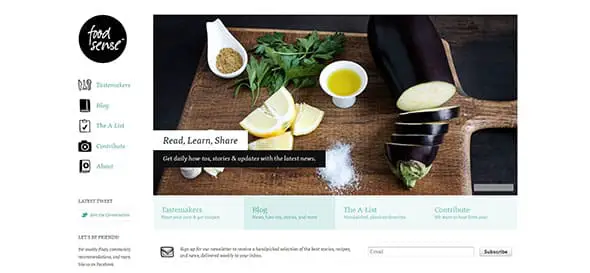 Food Sense food Website Designs