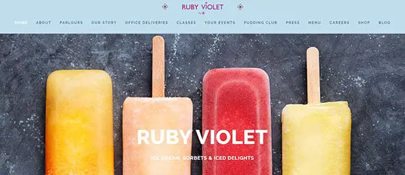 Ruby Violet food Website Designs