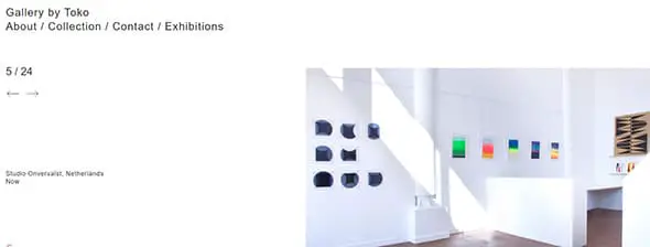 Gallery by Toko — Home Website Designs With Unusual Navigation Menus