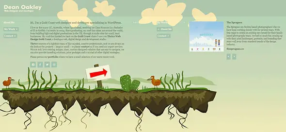 Dean Oakley Websites with Cartoon Style Design Concepts