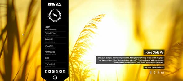 KingSize Fullscreen Photography Theme