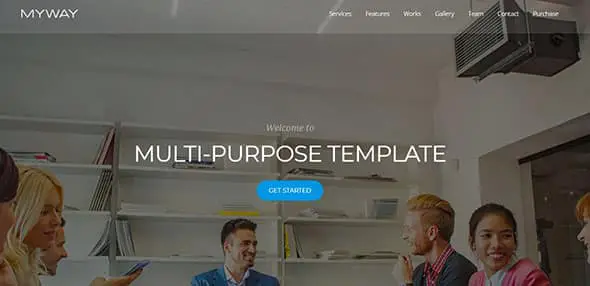 Myway - Onepage Bootstrap Parallax Retina Template Preview - ThemeForest Responsive Website Template