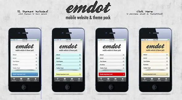 Emdot - Mobile Website & Template Pack Preview - ThemeForest Responsive Website Template