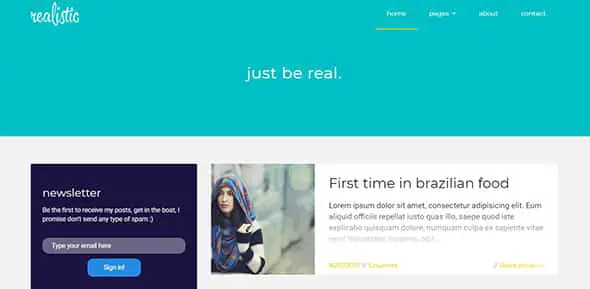 Realistic - Simple and Clean blog template Simple Website Template