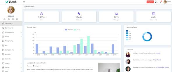 Dashboard - Vuejs-Admin HTML Template for Professional Website