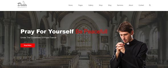 Deeds - Simple Nonprofit Church Website Template