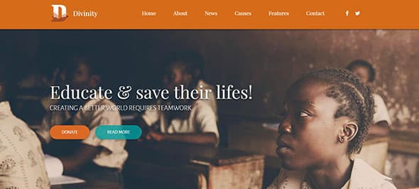 Divinity - Church, Non Profit and Charity Events Bootstrap 4 HTML Template