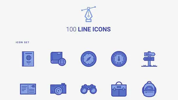 100 Free Line Icons on Behance