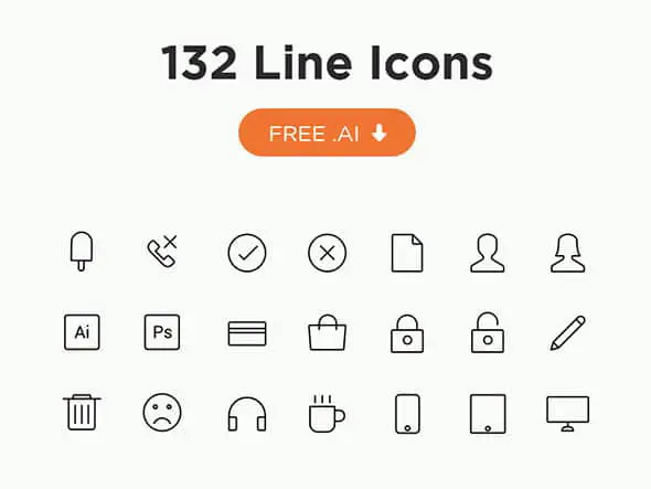 132 line icons