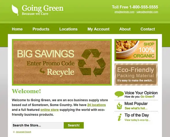Going Green PHP Website Template