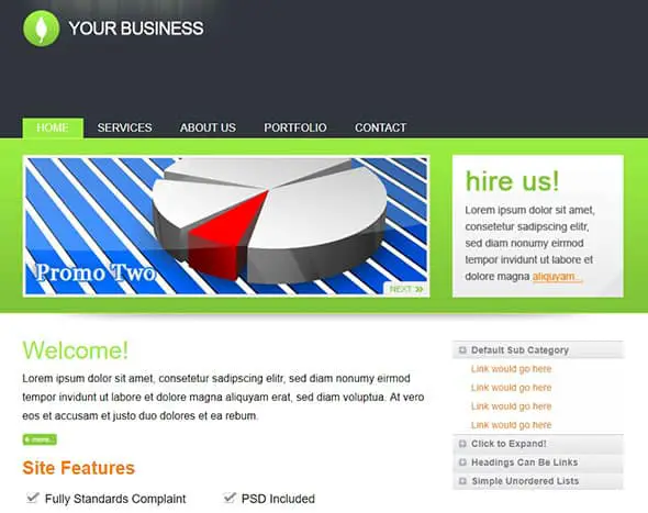 Clean Business Site PHP Website Template
