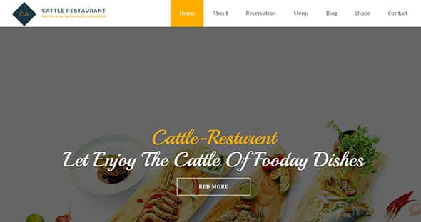 Cattle Restaurant Website Template