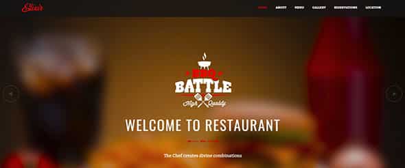 Elixir - Restaurant Website Template