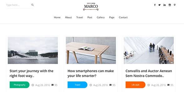 Marco - Website Template for Blog
