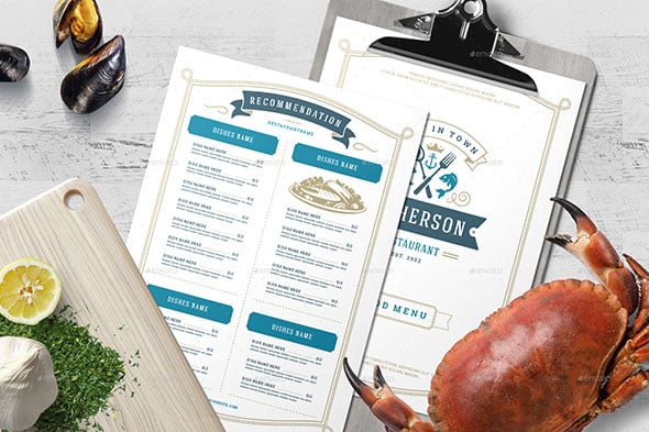 Seafood Menu Template