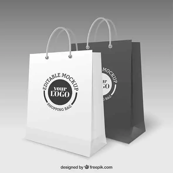 freepik shopping bag grey