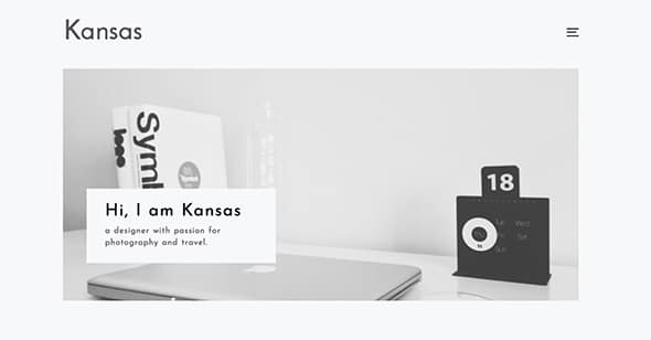 19 Kansas - Minimal Portfolio WordPress Theme
