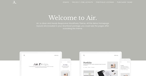 25 Air. Lightweight Portfolio WordPress Theme