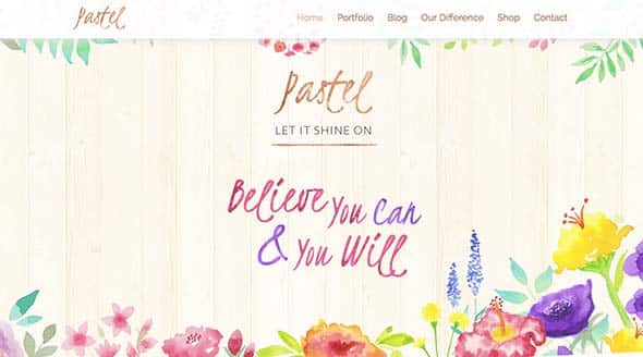 25 Pastel Floral Art WordPress Blog & Shop