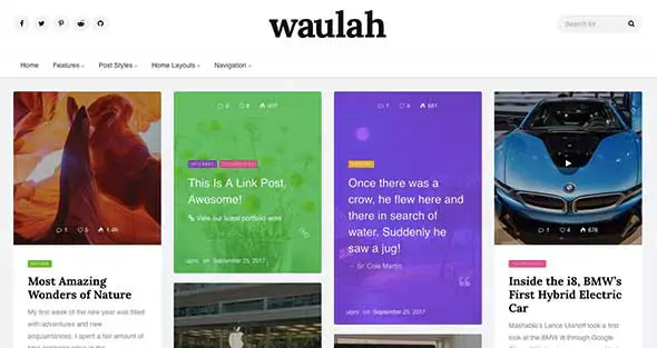 3 Waulah - WordPress Infinite Scroll Grid Style News Magazine and Blog Theme