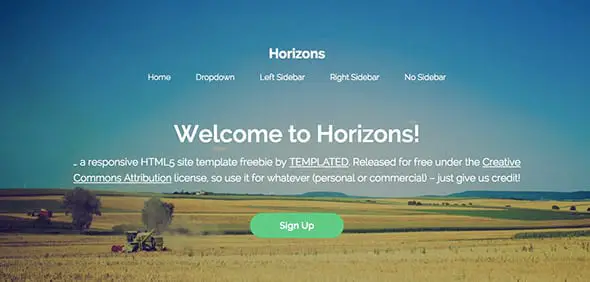 10 Horizons Free Dreamweaver Template