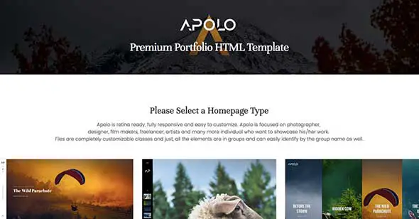 13 APOLO - Premium Portfolio HTML Template Artist Website Templates