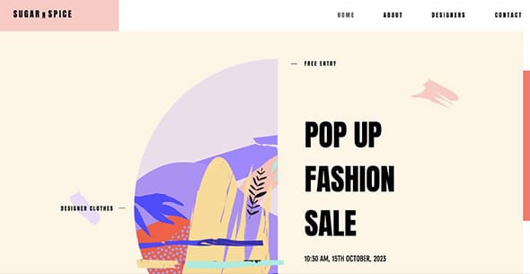 Pop Up Fashion Store - Free Wix Website Templates