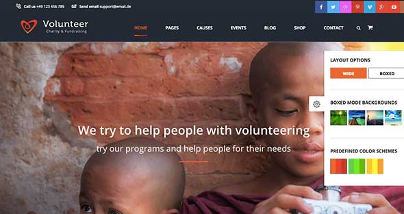 15 Volunteer non-profit WordPress theme