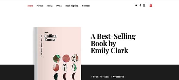 2 Featured Book Store Free Wix Website Template