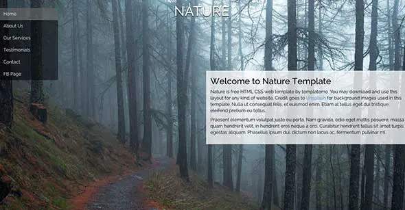 20 Nature Free Dreamweaver Template