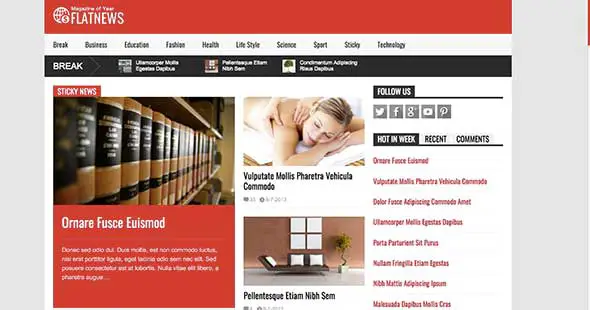 3 Flat News Website Templates