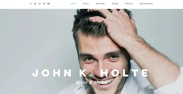 4 Actor & Model Resume Free Wix Web Template