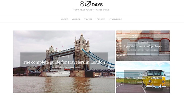 12 EightyDays - A WordPress Travel Theme For Travel Blogs