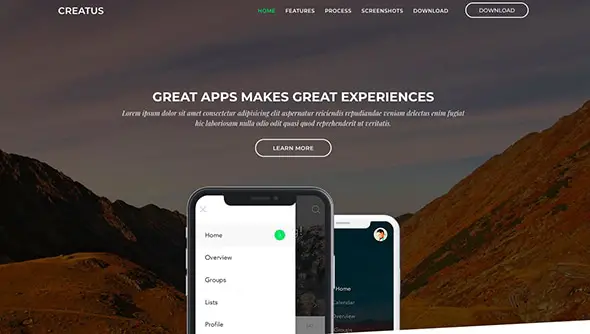 16 Creatus app Landing Page