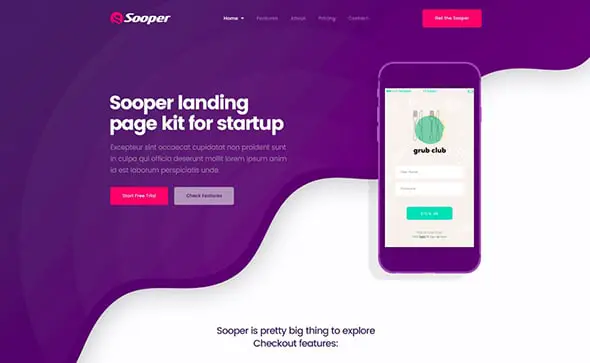 20 Sooper - Mobile, Desktop, Web App Showcase Template