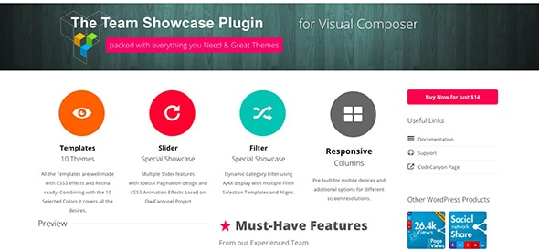 17 Team Showcase for Visual Composer WordPress Plugin